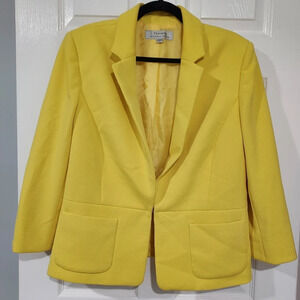 Tahari Yellow Blazer Elegant Suit Jacket